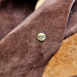 Ugg sz 7 Brown Leather Cork Wedge Heels